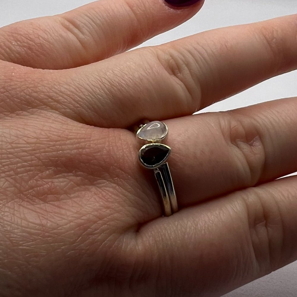 Rainbow Moonstone, Smoky Quartz & Labradorite Stacker Rings (SOLD SEPERATELY)